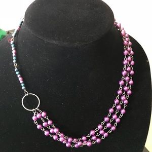 Purple and jewel tone necklace